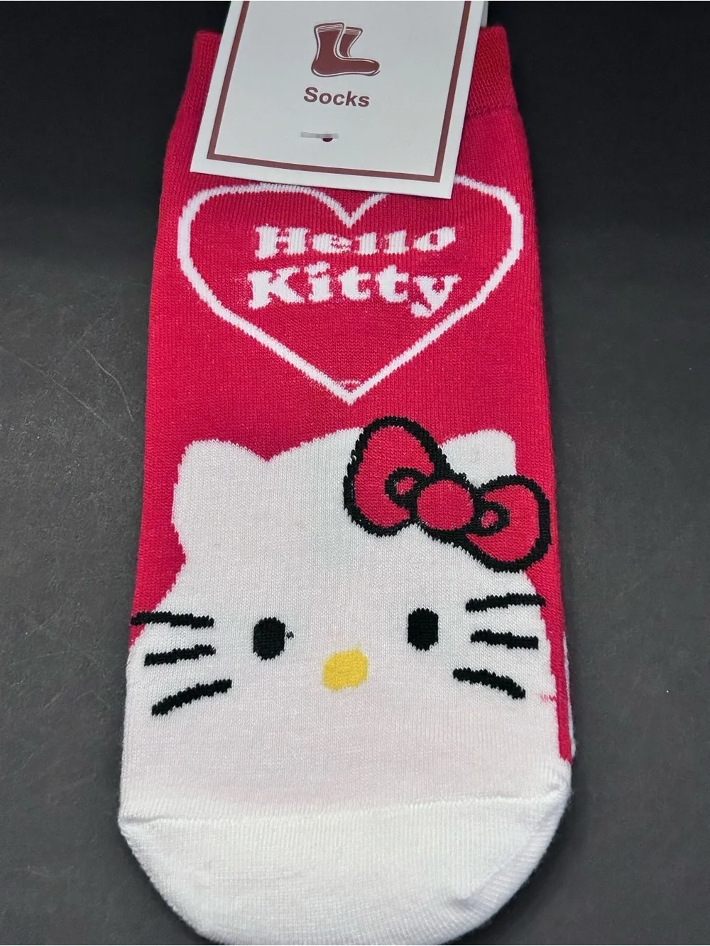 Sanrio Hello Kitty Set of (5) Five Pairs White, Red, Pink & Blue Character Socks